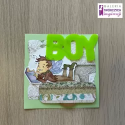 Chłopiec - Kartka 13,5 x 13,5 cm